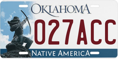 OK license plate 027ACC