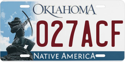 OK license plate 027ACF
