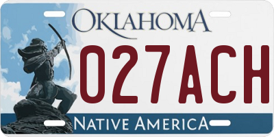 OK license plate 027ACH