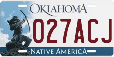 OK license plate 027ACJ