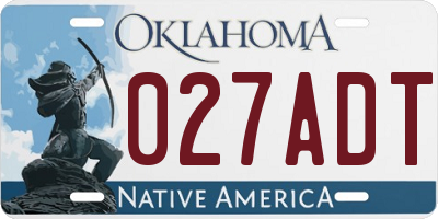 OK license plate 027ADT