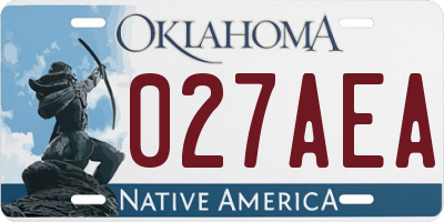 OK license plate 027AEA