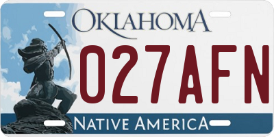 OK license plate 027AFN