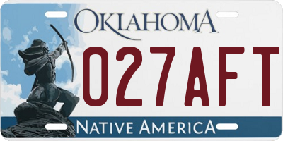 OK license plate 027AFT