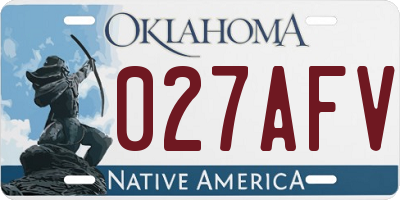 OK license plate 027AFV