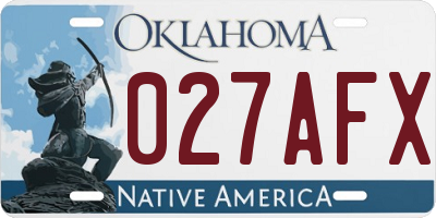 OK license plate 027AFX