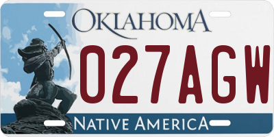 OK license plate 027AGW