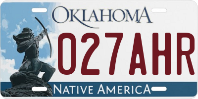OK license plate 027AHR