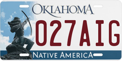 OK license plate 027AIG