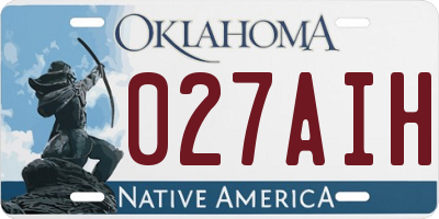 OK license plate 027AIH