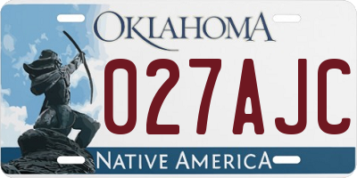 OK license plate 027AJC