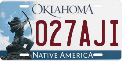OK license plate 027AJI