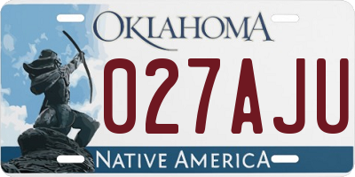 OK license plate 027AJU