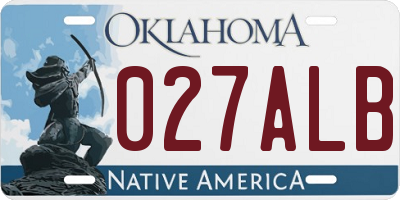 OK license plate 027ALB