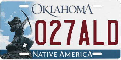 OK license plate 027ALD