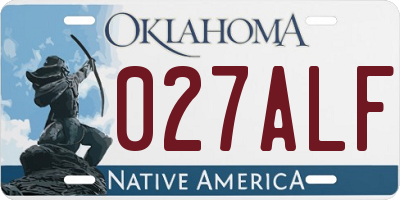 OK license plate 027ALF