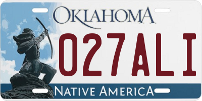 OK license plate 027ALI