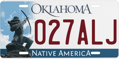 OK license plate 027ALJ