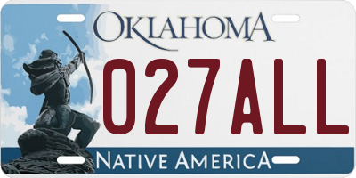OK license plate 027ALL