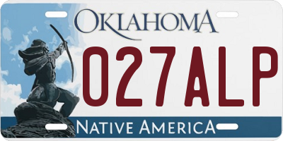 OK license plate 027ALP