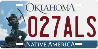 OK license plate 027ALS