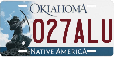 OK license plate 027ALU