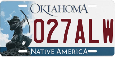 OK license plate 027ALW