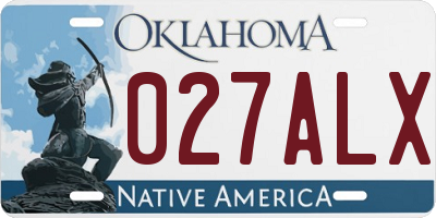 OK license plate 027ALX