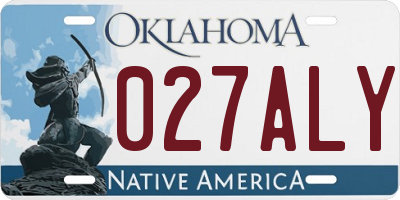 OK license plate 027ALY