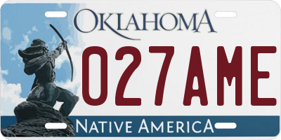 OK license plate 027AME