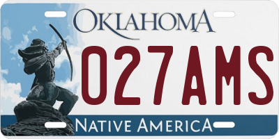 OK license plate 027AMS