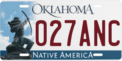 OK license plate 027ANC