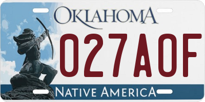 OK license plate 027AOF