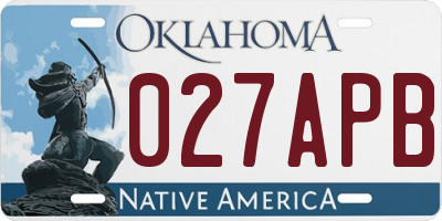 OK license plate 027APB