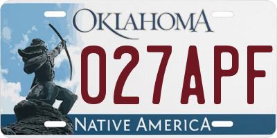 OK license plate 027APF