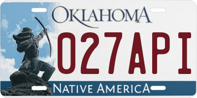 OK license plate 027API