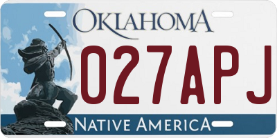 OK license plate 027APJ
