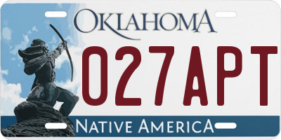 OK license plate 027APT