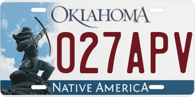OK license plate 027APV