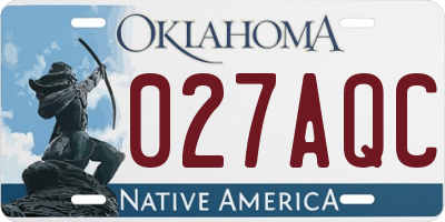 OK license plate 027AQC