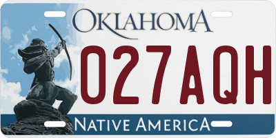 OK license plate 027AQH