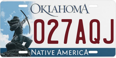 OK license plate 027AQJ
