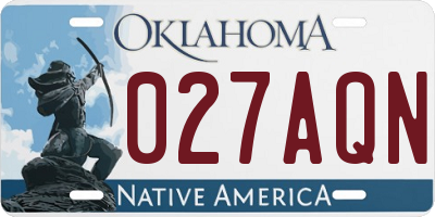 OK license plate 027AQN