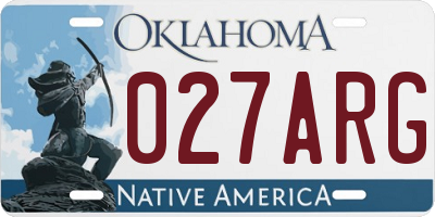 OK license plate 027ARG