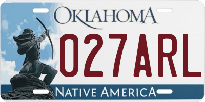 OK license plate 027ARL