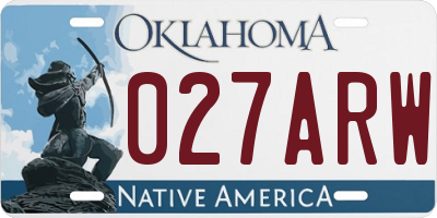 OK license plate 027ARW