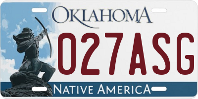 OK license plate 027ASG