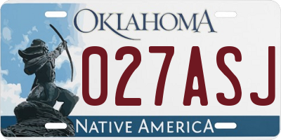 OK license plate 027ASJ