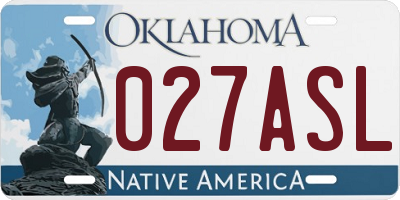 OK license plate 027ASL