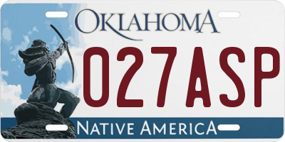 OK license plate 027ASP